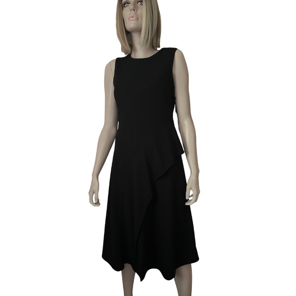 Calvin Klein Dress Refined Fashion Layered Asymmetrical Peplum Ruffles Flowy - Picture 3 of 15